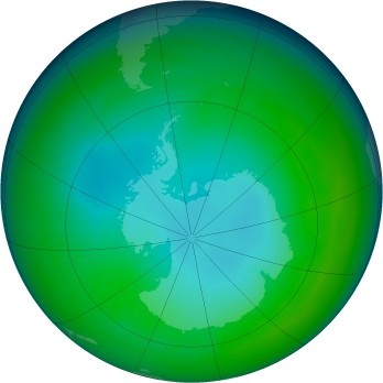 Antarctic ozone map for 2005-06